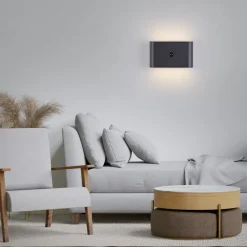 JUST LIGHT. GmbH Væg- Og Spejllamper>JUST LIGHT. LED-batteridrevet væglampe Ziddy sort Sensor 3.000K