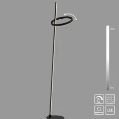 JUST LIGHT. GmbH JUST LIGHT. LED-gulvlampe Ritus sort jern Dæmper 3.000 K