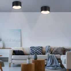 JUST LIGHT. GmbH Loftlamper>JUST LIGHT. LED-loftslampe Tanika sort, Ø16 cm, dæmpbar