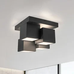 JUST LIGHT. GmbH Loftlamper|Loftlamper>JUST LIGHT. Loftlampe Tetris, jern, 3000 K, sort