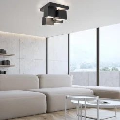 JUST LIGHT. GmbH Loftlamper|Loftlamper>JUST LIGHT. Loftlampe Tetris, jern, 3000 K, sort