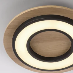 JUST LIGHT. GmbH JUST LIGHT. Loftlampe Tola, rund, træ, 3.000 K