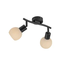 JUST LIGHT. Loki loftlampe, 2 lyskilder, sort, jern, glas^JUST LIGHT. GmbH