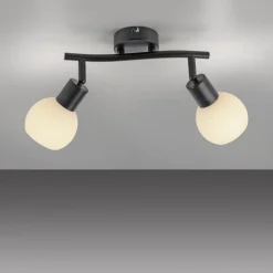 JUST LIGHT. Loki loftlampe, 2 lyskilder, sort, jern, glas^JUST LIGHT. GmbH