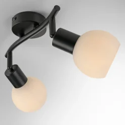 JUST LIGHT. Loki loftlampe, 2 lyskilder, sort, jern, glas^JUST LIGHT. GmbH