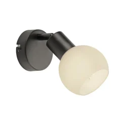 JUST LIGHT. GmbH JUST LIGHT. Loki væglampe, sort, jern, glas