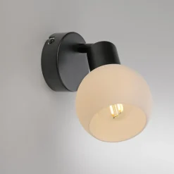 JUST LIGHT. GmbH JUST LIGHT. Loki væglampe, sort, jern, glas