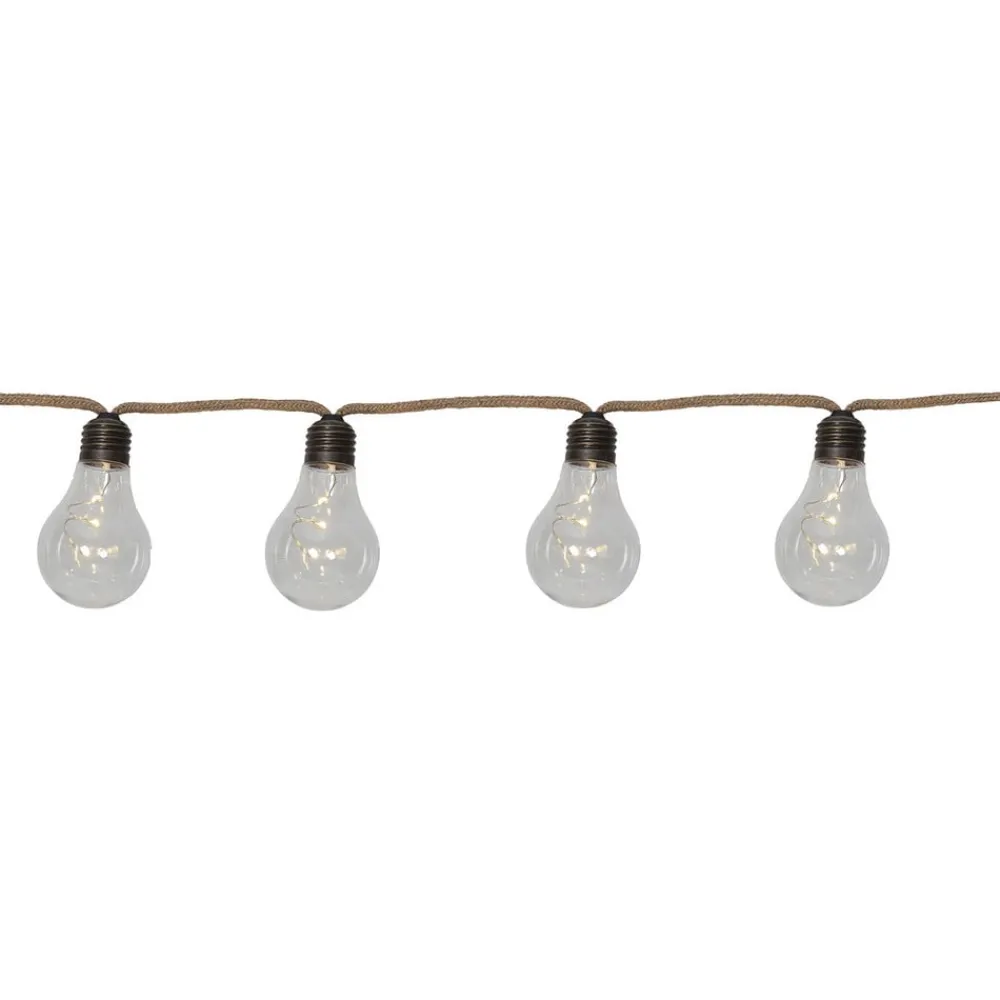 STAR TRADING Dekorationsbelysning>Jutta lyskæde med jute, batteridrift, 10 pærer