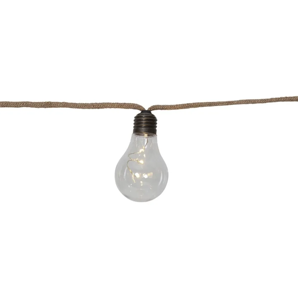 STAR TRADING Dekorationsbelysning>Jutta lyskæde med jute, batteridrift, 10 pærer