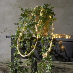 Jutta lyskæde med jutereb, batteridrift, 40 LED’er^STAR TRADING Best