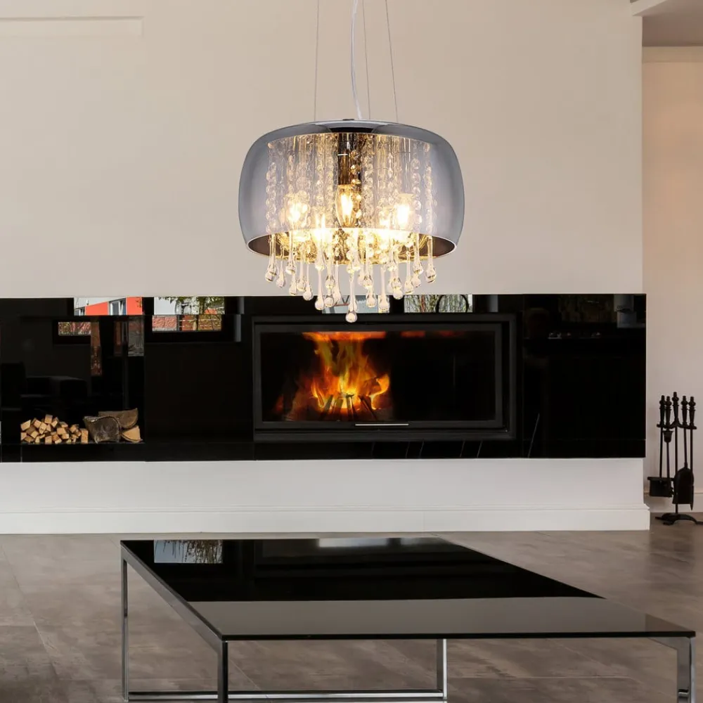 Kalla hængelampe med dekorative glaskrystaller^Globo Hot