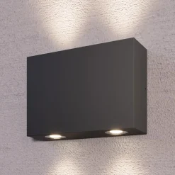 Kantet udendørs væglampe Henor med 4 LED^Lucande Clearance