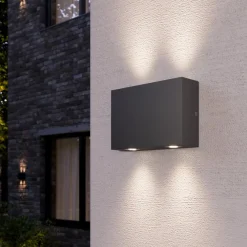 Kantet udendørs væglampe Henor med 4 LED^Lucande Clearance