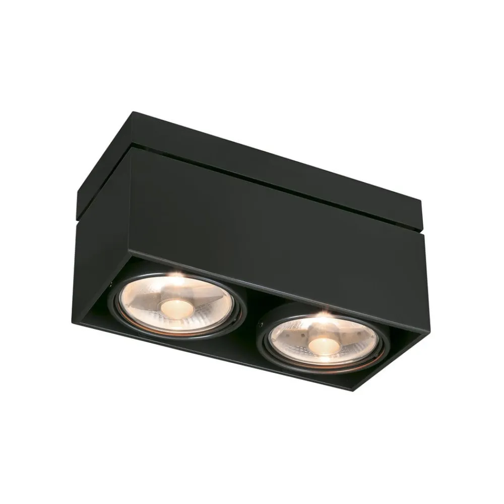 Kardamod loftlampe, sort, stål, længde 31,5 cm, 2 lyskilder.^SLV Discount