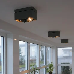 Kardamod loftlampe, sort, stål, længde 31,5 cm, 2 lyskilder.^SLV Discount