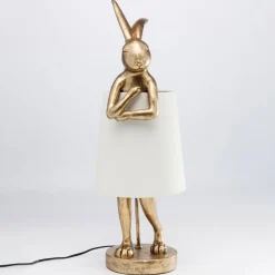 KARE Animal Rabbit bordlampe, guld/hvid, 68 cm, E14