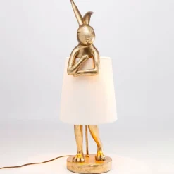 KARE Animal Rabbit bordlampe, guld/hvid, 68 cm, E14