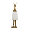 KARE Gulvlamper|Gulvlamper>Animal Rabbit gulvlampe, guld, hvidt hørstof, 150 cm