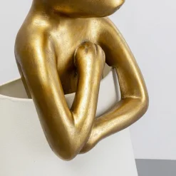 KARE Gulvlamper|Gulvlamper>Animal Rabbit gulvlampe, guld, hvidt hørstof, 150 cm