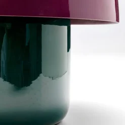 KARE bordlampe Mushroom, lilla/grøn, metal, 20 cm, E14