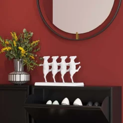 KARE Møbel Og Interiør>Dancing Cows dekorativ figur, hvid, polyresin, højde 23 cm