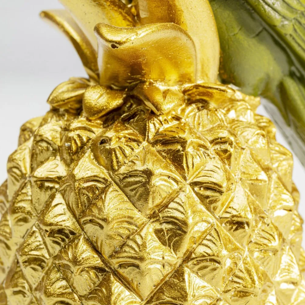 KARE Møbel Og Interiør>dekorationsfigur ananaspapegøje, polyresin, guldfarvet, grøn