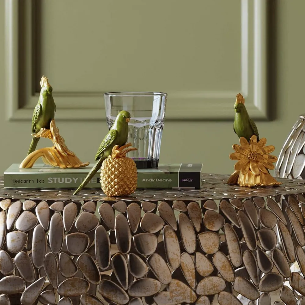 KARE Møbel Og Interiør>dekorationsfigur ananaspapegøje, polyresin, guldfarvet, grøn