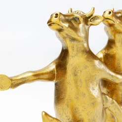 KARE dekorationsfigur Dancing Cows, guldfarvet, polyresin, H 23 cm