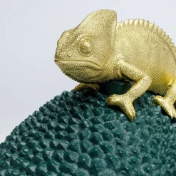 dekorationsæske Chameleon, højde 34 cm, mørkegrøn, guld^KARE Discount