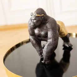 dekorativ figur Monkey Beach, højde 20 cm, sort polyresin^KARE Online