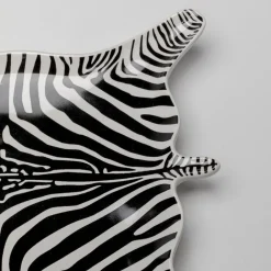 dekorativ skål zebra, porcelæn, sort/hvid, håndmalet^KARE Best