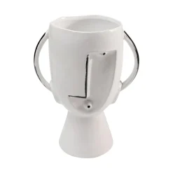 KARE Face Pot-vase, højde 30 cm, glaseret stentøj, bemalet