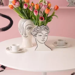 KARE Favola Lady-vase, højde 25 cm, keramik, sort/hvid