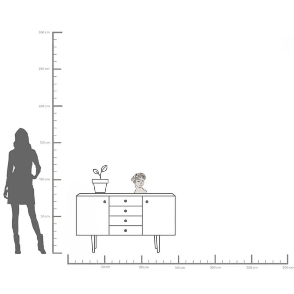 KARE Favola Lady-vase, højde 25 cm, keramik, sort/hvid