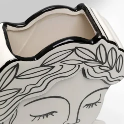 KARE Favola Lady-vase, højde 25 cm, keramik, sort/hvid