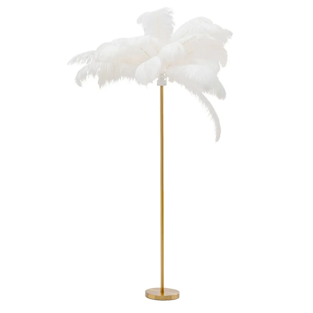 Feather Palm gulvlampe med fjer, hvid^KARE Hot