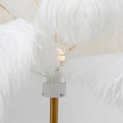 Feather Palm gulvlampe med fjer, hvid^KARE Hot