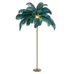 Feather Palm gulvlampe med fjer, grøn^KARE New