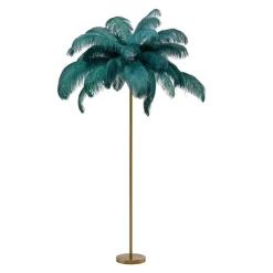 Feather Palm gulvlampe med fjer, grøn^KARE New