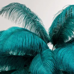 Feather Palm gulvlampe med fjer, grøn^KARE New