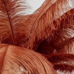 KARE Feather Palm gulvlampe med fjer, rustrød