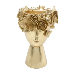 Flowercrown dekorativ vase, højde 30 cm, Ø 20 cm, guldfarvet^KARE Best