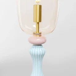 gulvlampe Allegra, guld/blå/rosa, 165 cm høj, E14^KARE Sale