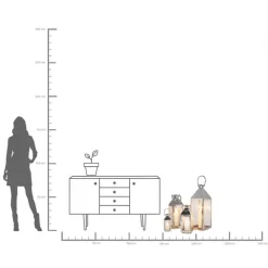 Lygte Giardino sølv, 4-sæt, stål, glas^KARE Best