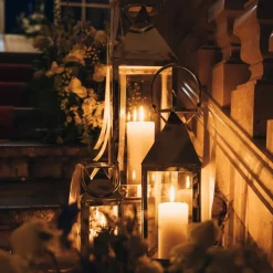 Lygte Giardino sølv, 4-sæt, stål, glas^KARE Best