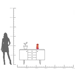 KARE Møbel Og Interiør>Lysestage Lips, højde 30 cm, polyresin, rød