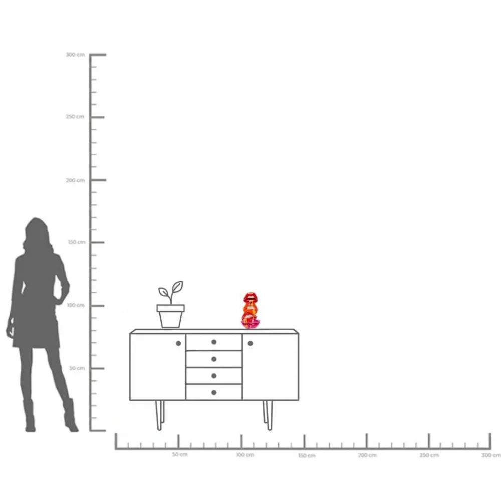 KARE Møbel Og Interiør>Lysestage Lips, højde 30 cm, polyresin, rød
