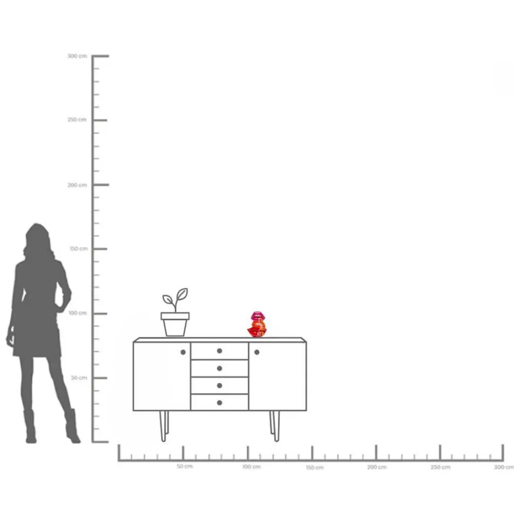 KARE Møbel Og Interiør>Lysestage Lips, højde 20 cm, polyresin, rød