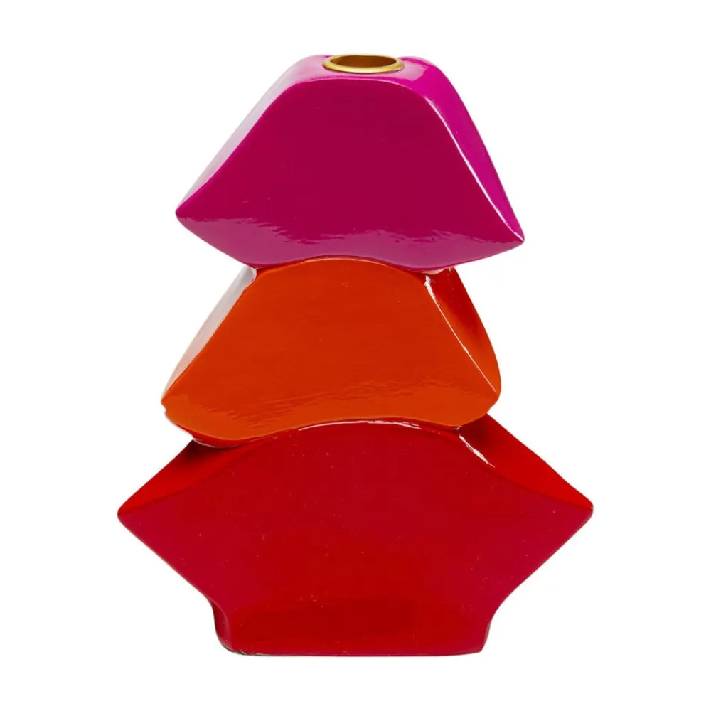 KARE Møbel Og Interiør>Lysestage Lips, højde 20 cm, polyresin, rød