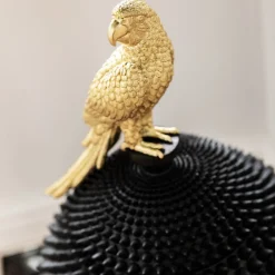 KARE Papegøjedekorationsæske, højde 40 cm, polyresin, sort, guld